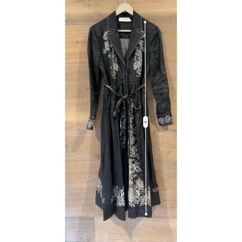ZIMMERMANN black midi shirt dress size 0/ US 4 - Picture 11 of 16